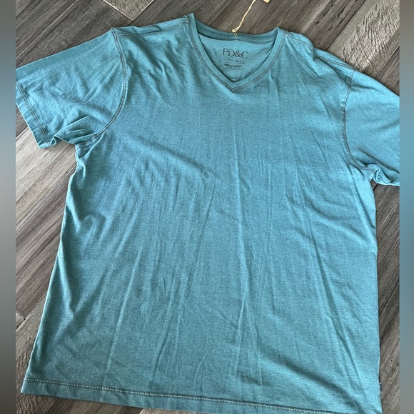 PD & C Authentic Apparel Summer Slate Teal Green Men’s V-Neck T-Shirt - Picture 2 of 8